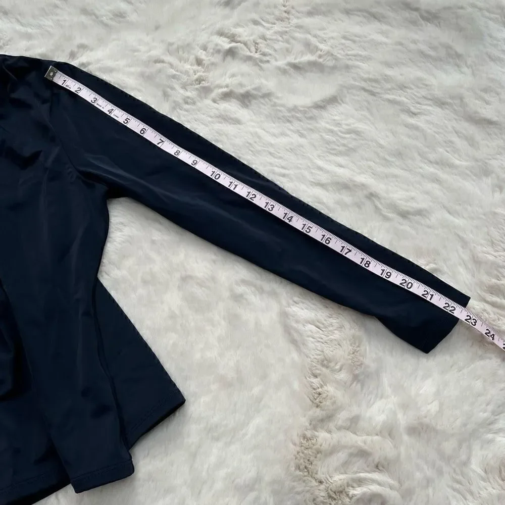 Lands’ End Rashguard swim top long sleeve navy blue girls / kids size XL / 16